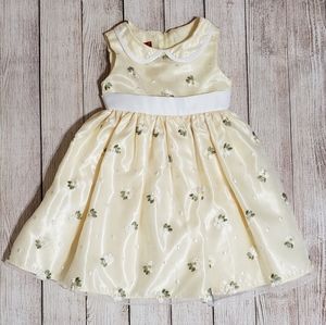 Elegant Cream Floral Kids Formal Dress